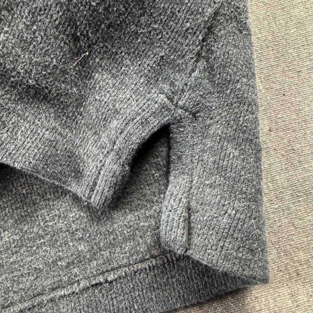 Polo Ralph Lauren Mens Quarter Zip Pullover Sweater Charcoal Gray Cotton Large - Picture 5 of 10